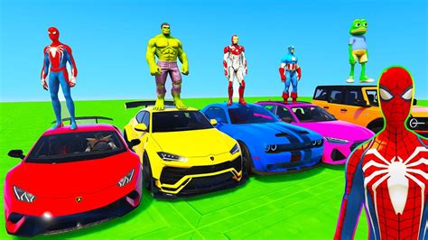 Spiderman Cars Mega Desert Ramp Challenge Superhero Hulk Goku Jeep