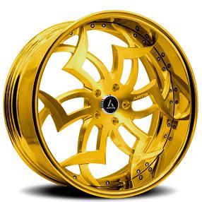 Staggered Artis Forged Wheels Dagger Gold Polaris Slingshot