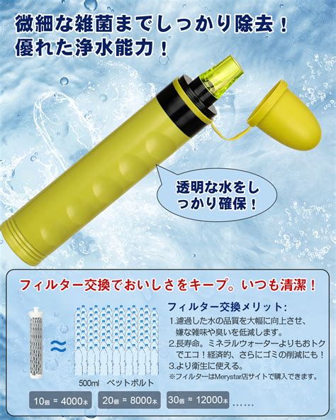 Greeshow業界新発想 携帯浄水器 アウトドア 濾過 日本正規品 サバイバル Usb電動 災害用 飲み水 登山 キャンプ 野営 防災用