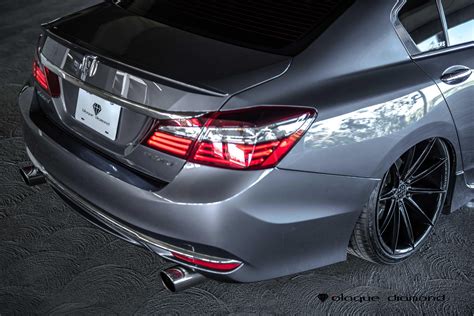 Asphalt Gray Honda Accord Rolling On Blaque Diamond Rims And Boasting Led Lighting