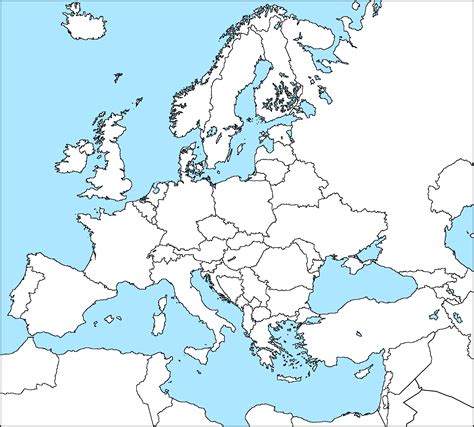 Blank Map Of Europe With Countries