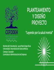 Modulo Diseno Del Proyecto Cefodeh Pdf Planteamiento Y Dise O