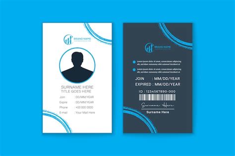 Premium Vector Front And Back Id Card Template
