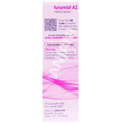 Cipla Furamist Az Nasal Spray Packaging Type Packet Packaging Size