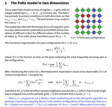 Solved 1 The Potts Model In Two Dimensions The Q State Potts Chegg