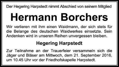 Traueranzeigen Von Hermann Borchers Trauer Kreiszeitung De