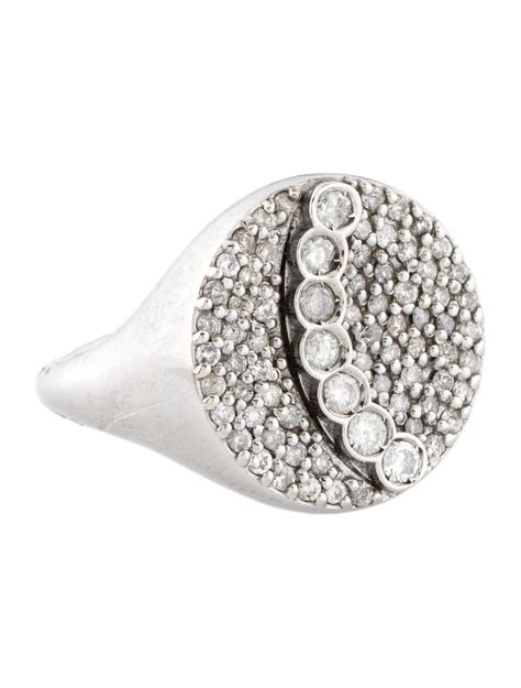 Sheryl Lowe Diamond Signet Ring Sterling Silver Signet Ring Rings