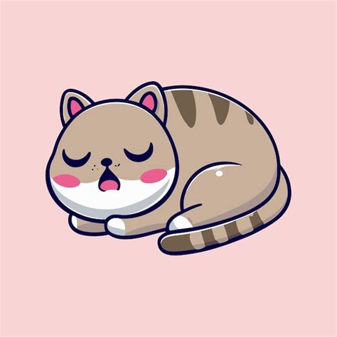 Premium Vector Vector Cute Cartoon Cat Sleeping Vector Illustration