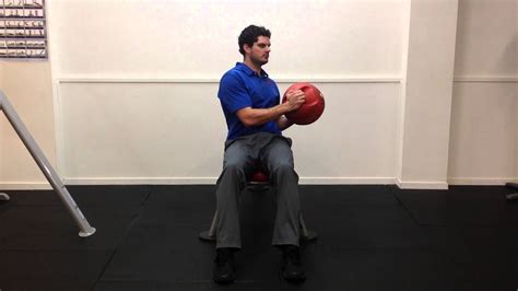 Seated Medicine Ball Rotation Youtube