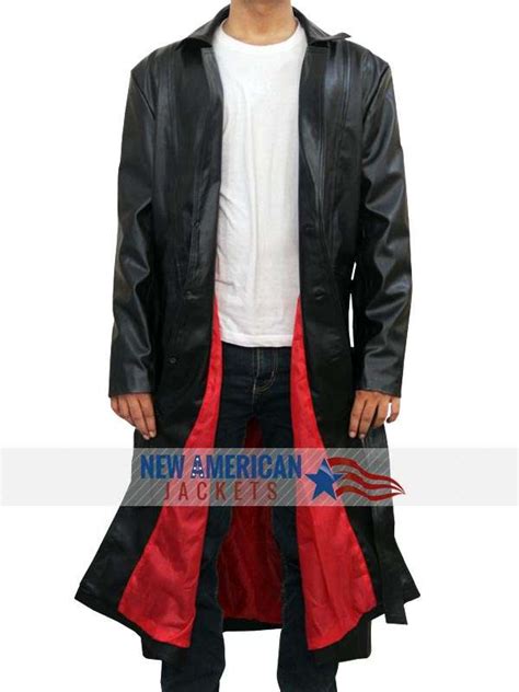 Mens Blade Wesley Snipes Black Leather Trench Long Coat Safyd