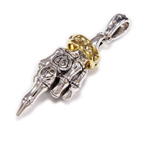 Middle Finger Fuck Off 925 Sterling Silver Pendant Fuck You Number Thirteen Biker Jewelry Gothic