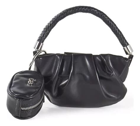 Bolsa Crossbody Cloe Para Mujer Maneral Trenzado Asa Larga Color Negro