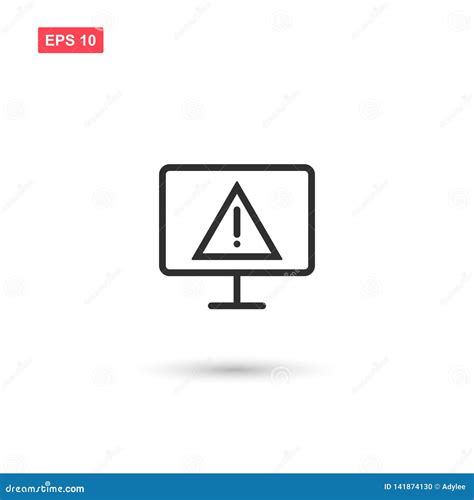 Computer Screen with Warning Alert Virus Isolated Stock Vector ...