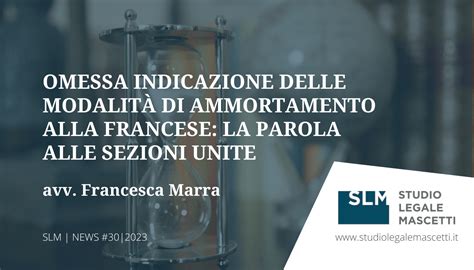 Slm News Omessa Indicazione Delle Modalit Di Ammortamento Alla