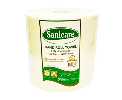 Sanicare Hand Roll Towel Ply Laminated Pulls Meters