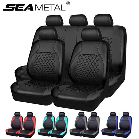 Seametal Universal Pu Leather Car Seat Covers Airbag Compatible