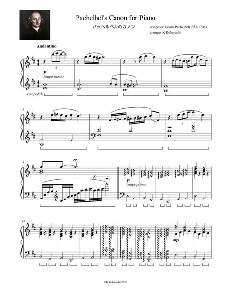 Pachelbel S Canon For Piano Sheet Music For Piano Download Free In Pdf Or Midi