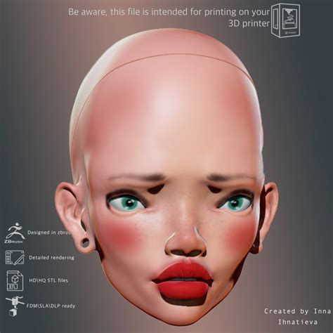 3d Model STL File Head BJD Doll With Cap For 3d Printing Etsy