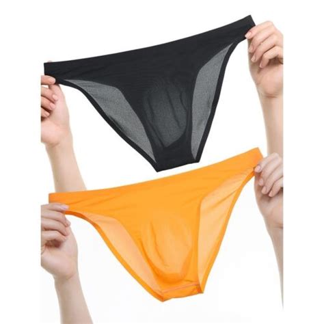 Sous vêtements transparents sexy basse hauteur pour hommes culotte