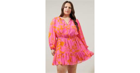 Sugarlips Lava Flow Paxton Balloon Sleeve Mini Dress Curve In Red Lyst