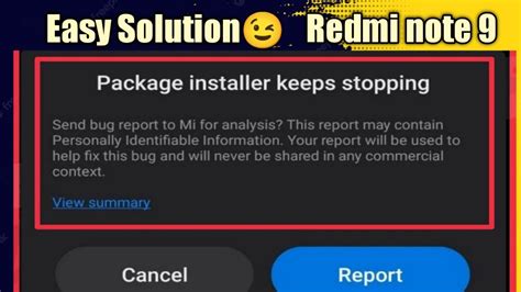 Package Installer Keeps Stopping Redmi Note 9 YouTube