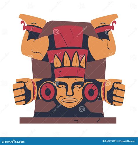 Aztec Idol. Maya Civilization Cultural Artifact. Cartoon Vector ...