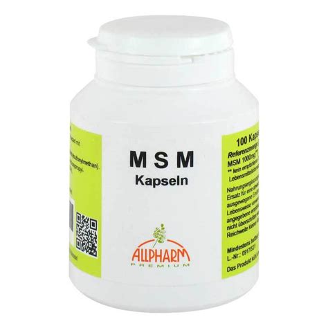 MSM Kapseln 500 Mg 100 St Online Bei Pharmeo Kaufen