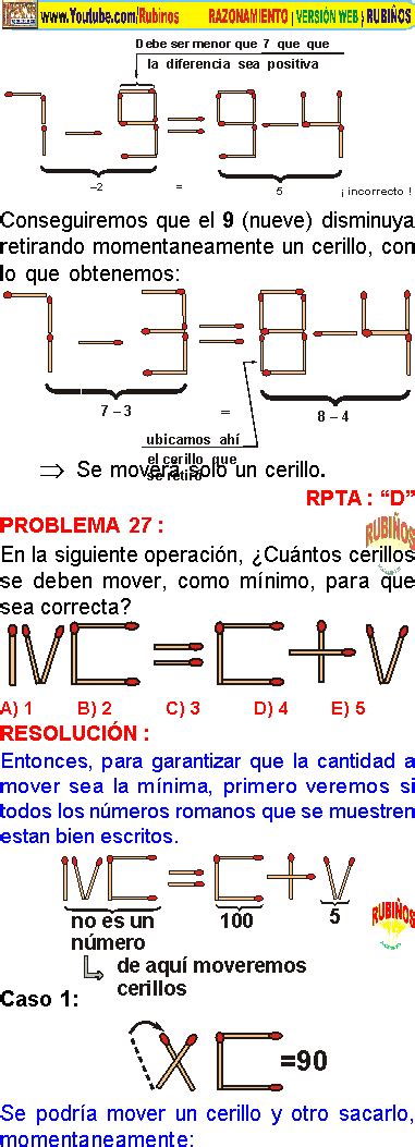 Situaciones L Gicas Con Cerillos Y Fosforos Ejemplos Y Ejercicios