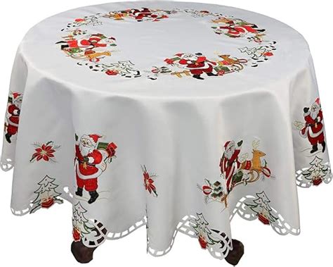 Amazon Creative Linens Holiday Christmas Tablecloth Round With