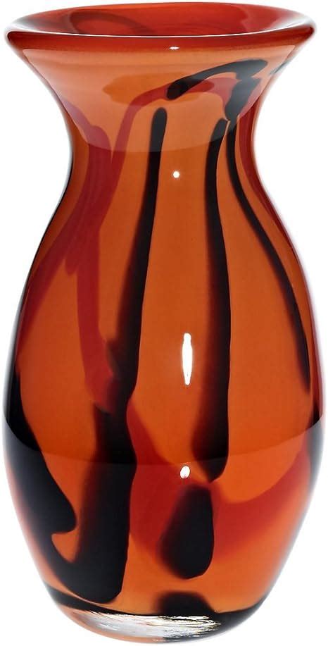 Flower Vase Glass Vase Orange Dream Pavel Orange Black H 22cm Handmade In Germany Each