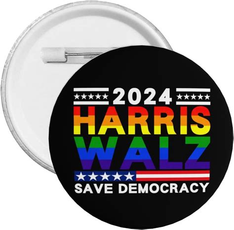 Amazon Kamala Harris Waltz Button Pins Lgbt Gay Pride Rainbow