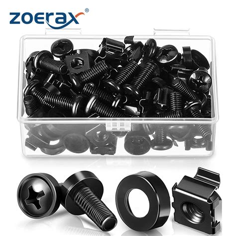 Zoerax Pcs M X Mm Rack Mount Cage Nuts Screws And Washers