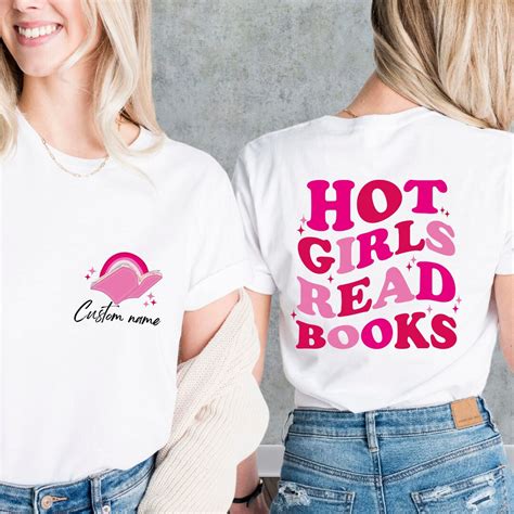 Hot Girls Read Books Shirt Book Lover Ts Front And Back Bookish Shirt Book Nerd Girl Shirt