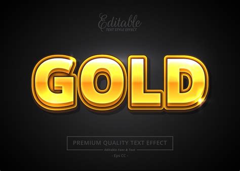 Premium Vector Gold Editable Text Style Effect