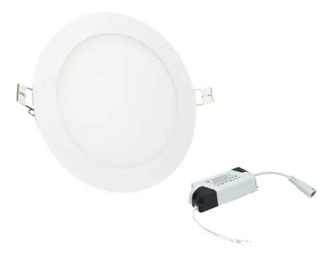 Luminaria Plafón Panel Led Luz Blanca Redonda Empotrable 9w