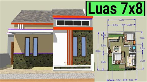 Rumah Ukuran 7x8 Meter Rumah Minimlais YouTube