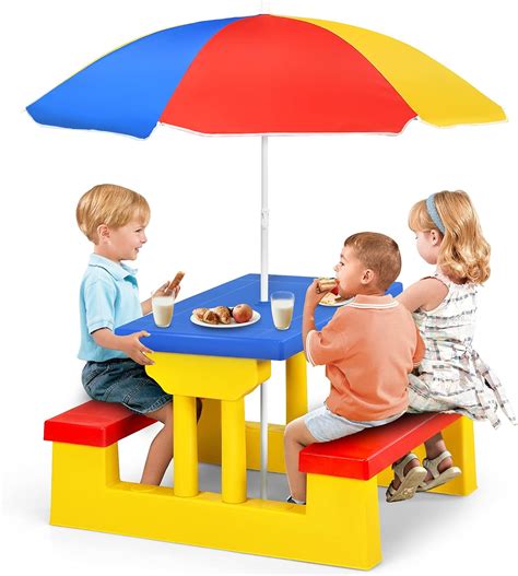 Costzon Kids Picnic Table Indoor And Outdoor Table And Bench