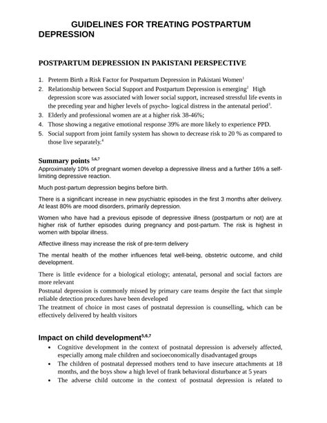 Pdf Guidelines For Treating Postpartum Depression