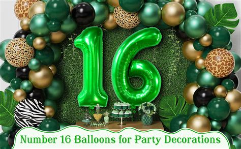 Amazon Katchon Dark Green Balloons Number Inch Green