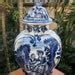 S Antique Old Delft Ginger Jar Vase Delfts Blauw Deksel Vaas