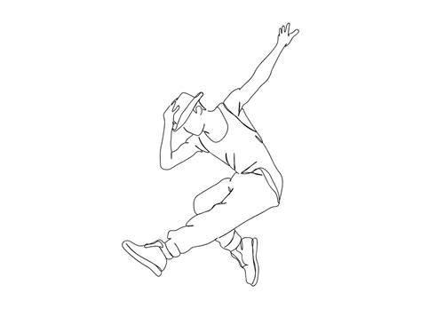 Premium Vector Hip Hop Dancer Single Line Art Drawing Continues Line