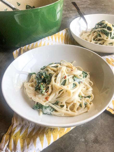 Creamy Goat Cheese Pasta With Spinach