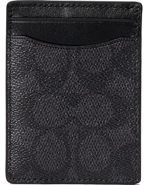 COACH Money Clip Card Case in Signature | Zappos.com