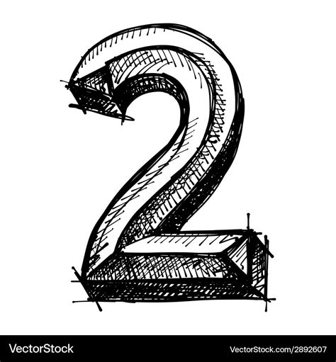 Black sketch drawing of numbers Royalty Free Vector Image