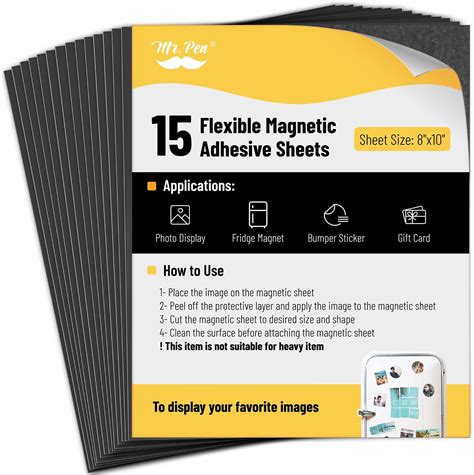 Large Magnetic Sheets With Adhesive Backing Flexible Strong Magnet Paper For Crafts