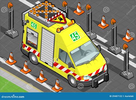 Isometric Roadside Assistance Truck Stock Vector Illustration Of Motor Land 29487132