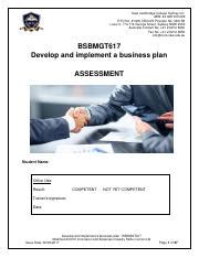 Assessment Develop And Implement A Business Plan Bsbmgt Miles