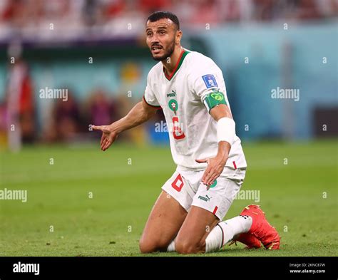 Doha Qatar Th Nov Romain Saiss Of Morocco During The Fifa