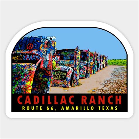 Cadillac Ranch Texas Vintage Cadillac Ranch Sticker Teepublic