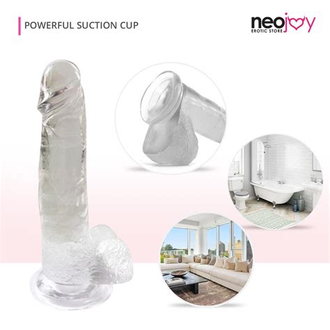 Neojoy Jelly Soft Crystal Dildo Transparent 20 Cm Realistic Dong With